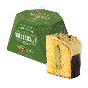 DOLCE SICILIA Panettone pyragas su pistacijų kremu bei pistacijų gabaliukais 800g