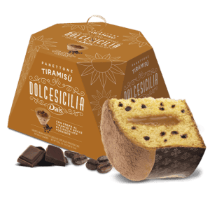 DOLCE SICILIA Panettone pyragas su tiramisu įdaru bei su kartaus šokolado trupiniais 750g