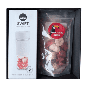 Dovanų rinkinys Blend & Go | Nešiojamas smulkintuvas ir liofilizuoti vaisiai