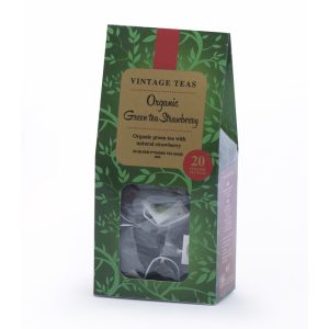 Vintage Teas organiška žalioji arbata (braškių skonio)
